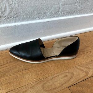 Adrienne Vittadini Black Leather Flats Size 8.5